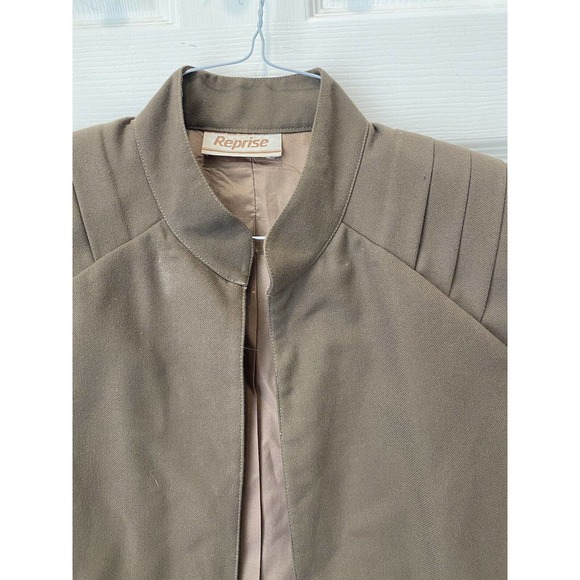 Women’s brown jacket short vintage 80s pleated‎ large USA art deco 40s vibes - Picture 2 of 5